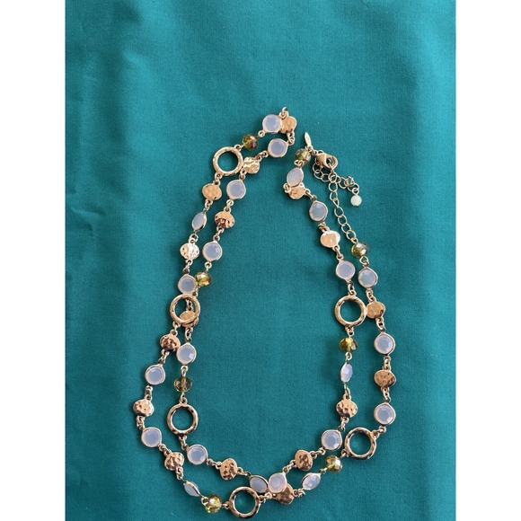 Avon Jewelry - AVON Gold Tone Necklace With Beads Gold Circles 32"